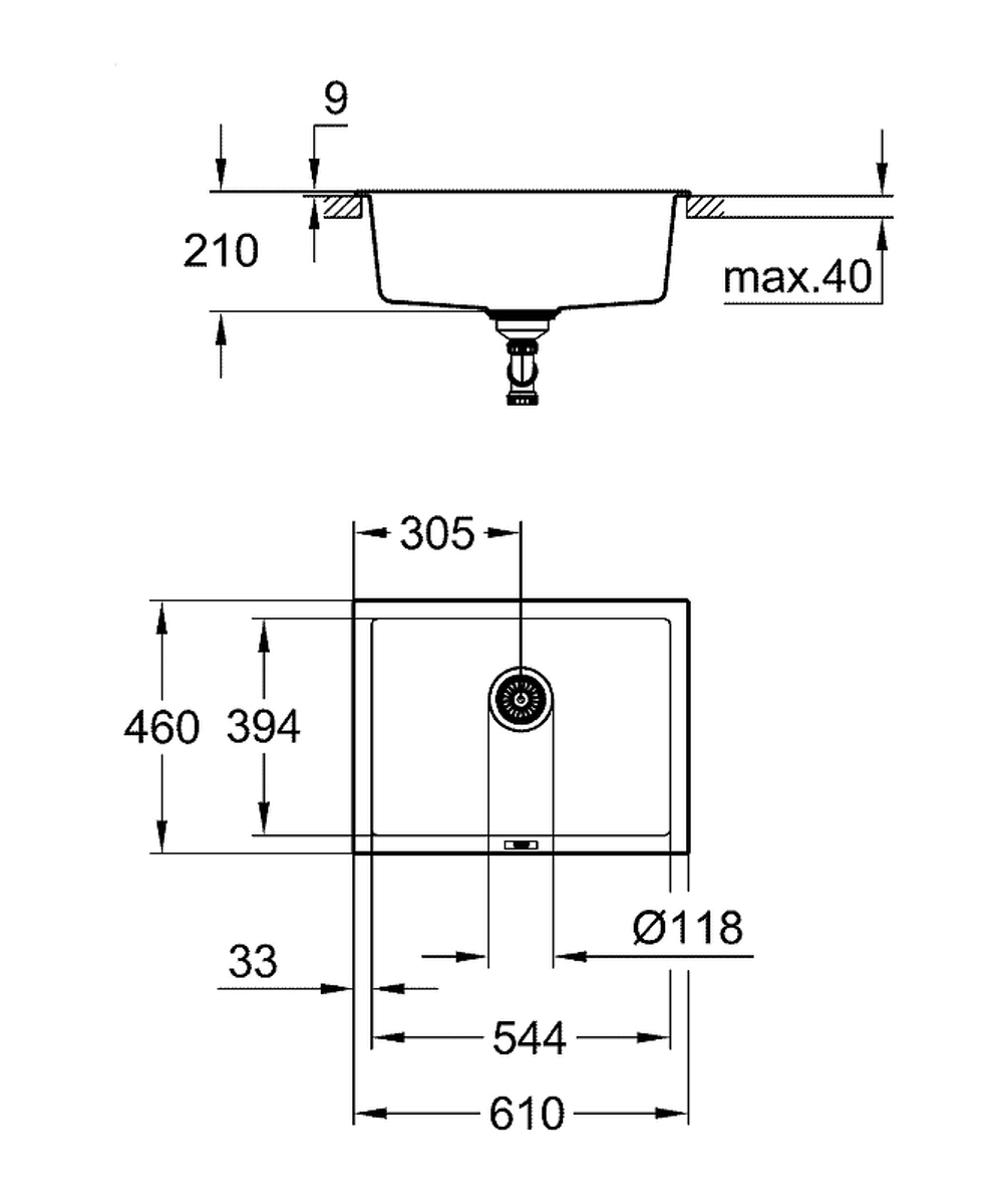 Кухонная мойка Grohe K700 61 31655AT0 Серый гранит