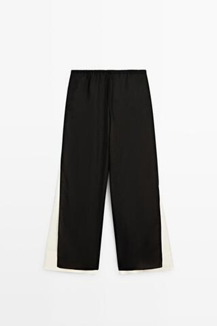 Massimo Dutti Струящиеся широкие брюки Total Look, черный