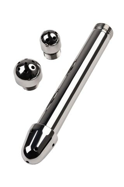 Анальный душ с тремя насадками (Цвет: серебристый)