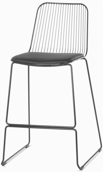 Барный стул Vivo черный металлический с подушкой из экокожи 