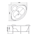 Акриловая ванна Marka One TrapanI 140x140, белый