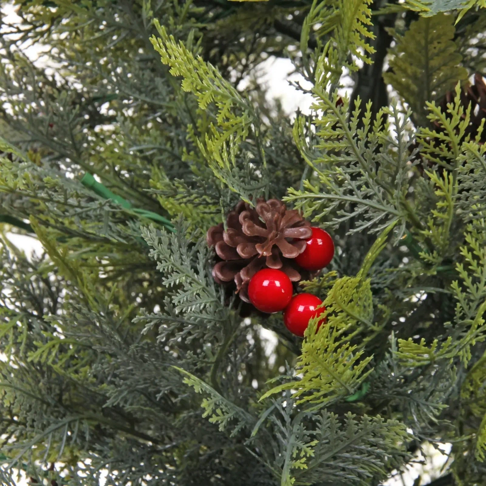 Ёлка светодиодная в горшке «Лесная радость» 90 см, (260 веток) 80 ламп LED, цвет свечения-Теплый белый