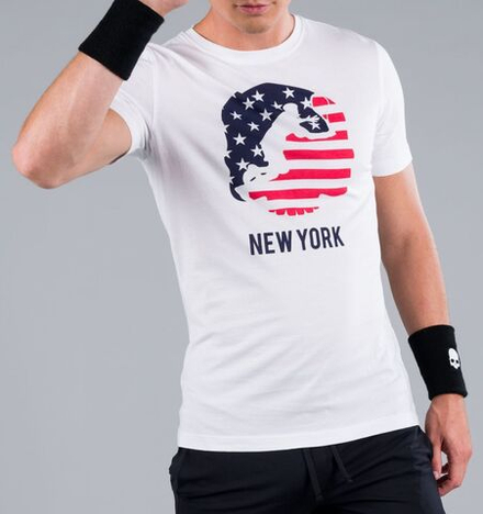 Мужская теннисная футболка Hydrogen City Cotton Tee Man - white/new york