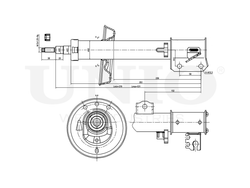 Амортизатор газовый передней подвески правый UNIO SAB-10043