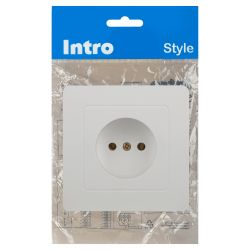 Розетка Intro Style 7-201-01 2P, 16А-250В, IP20, СУ, белый