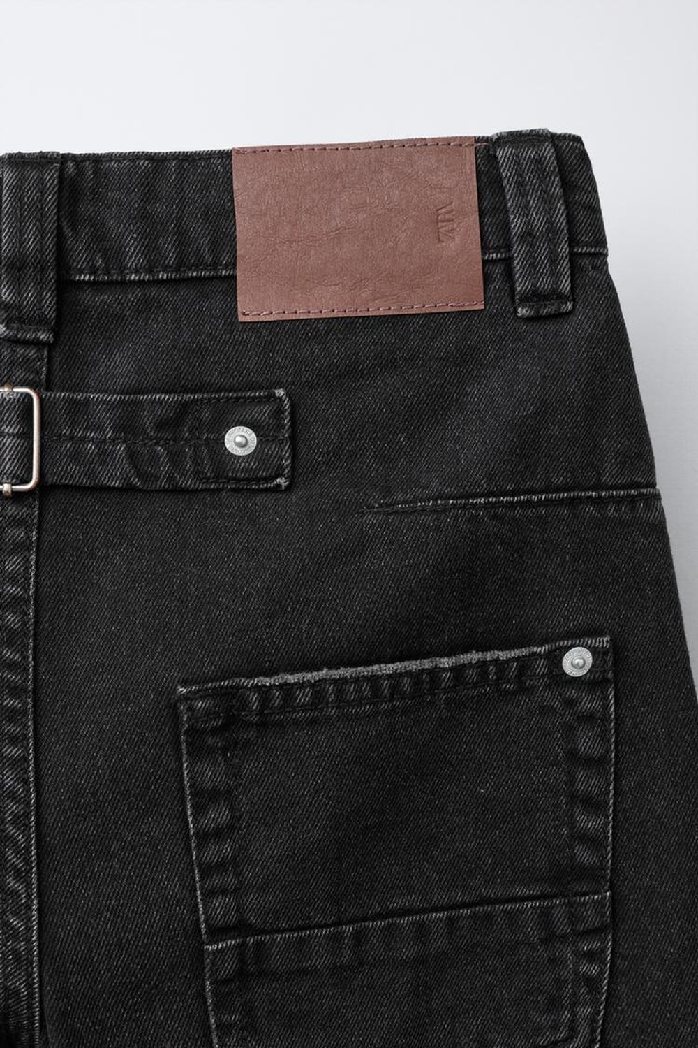 ZARA ДЖИНСЫ BALLOON С ШЛЕВКАМИ, ЧЕРНЫЙ