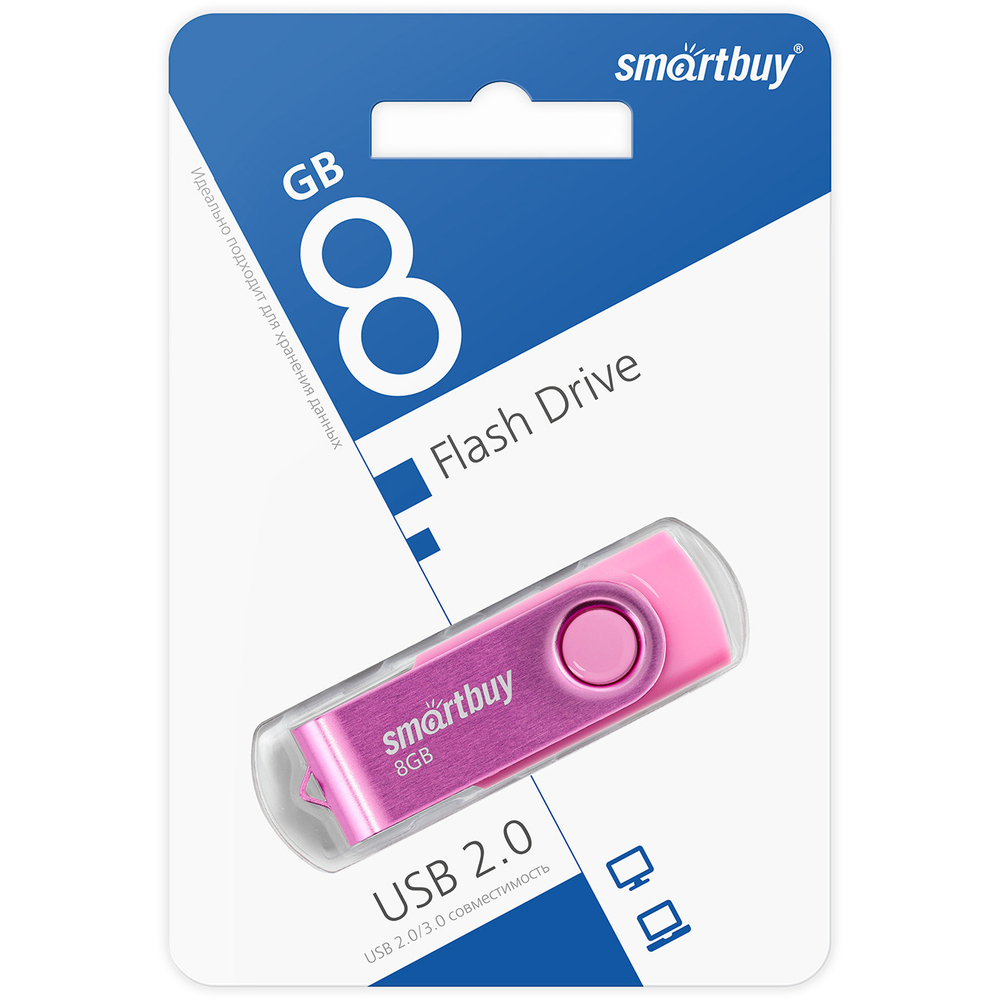 USB карта памяти 8ГБ Smart Buy Twist (розовый)