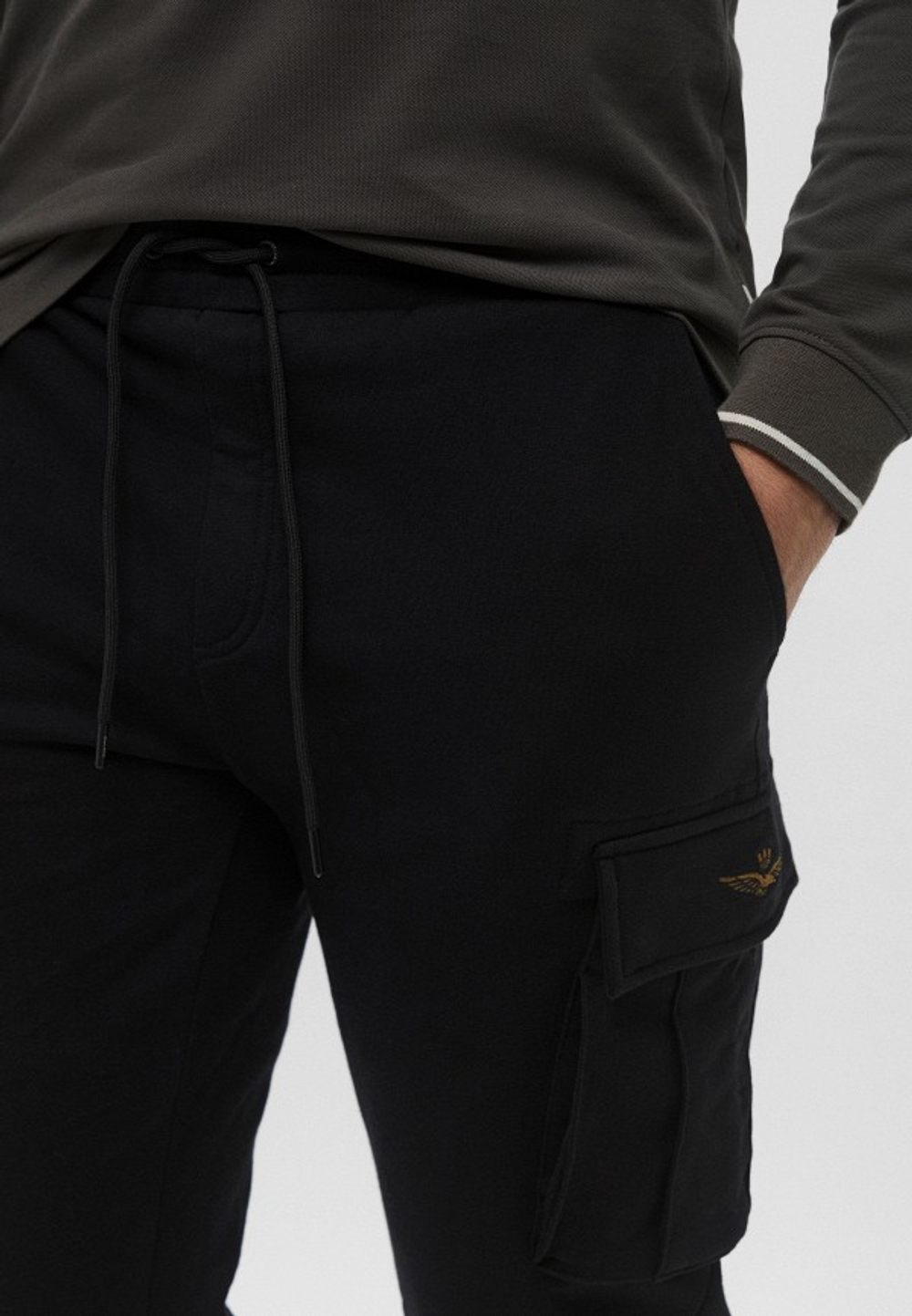 Брюки муж. Aeronautica 860 карго хлопок база черный