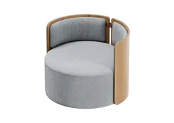 Кресло крутящееся Lagom 800 (светло-серый твид, натуральный дуб)