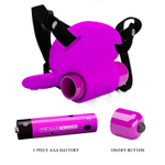 Лиловое сердечко с вибрацией и регулируемыми ремешками Heartbeat