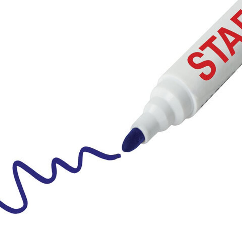Маркер стираемый для белой доски СИНИЙ, STAFF "Manager", 5 мм, с клипом, 151492