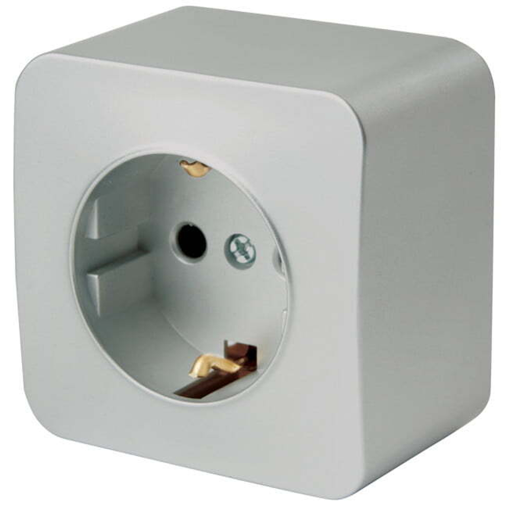 Розетка 1-местная с/з открытой установки. 250В. 16А. IP20. серия София. серебро. MST16-11-03
