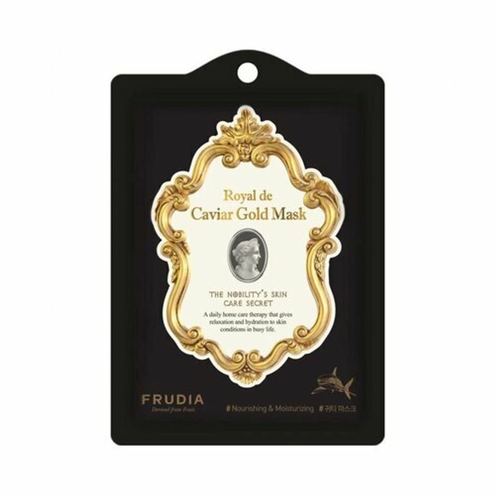 Frudia Маска тканевая лифтинг с икрой, пептидами и скваленом - Royal de caviar gold mask
