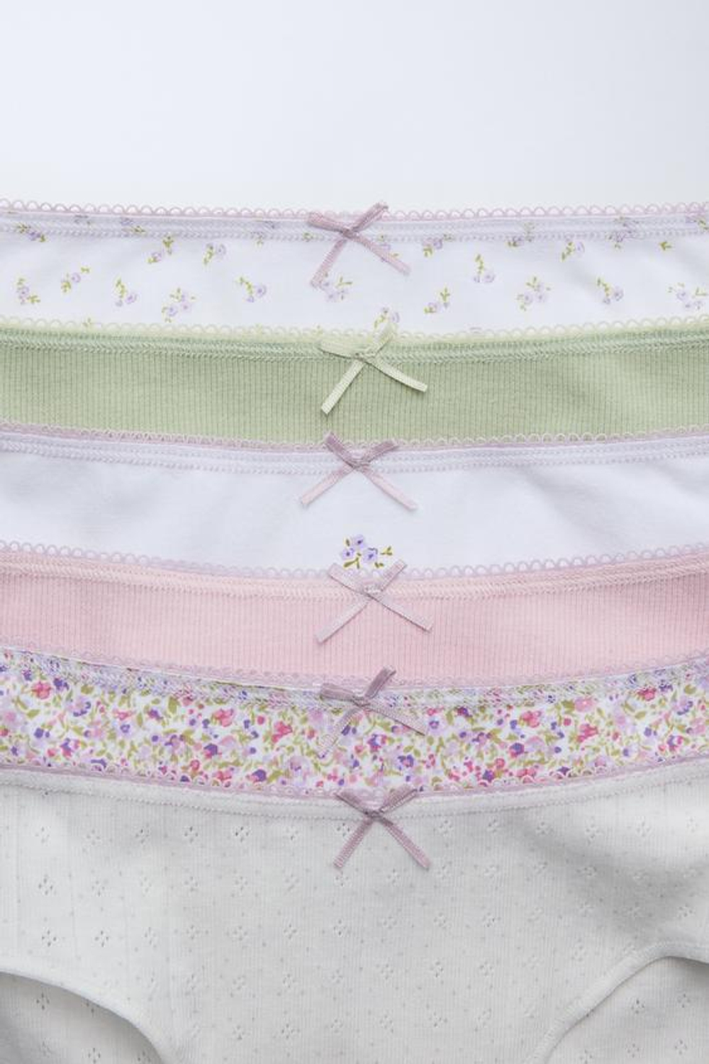 ZARA НАБОР ИЗ ШЕСТИ ТРУСОВ С ПРИНТОМ, РОЗОВЫЙ