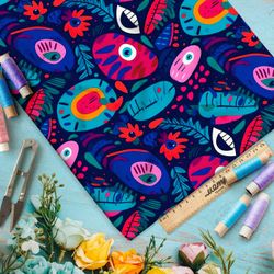 Ткань премиум дюспо мультяшные глаза