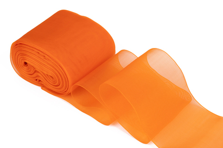Лента капроновая  80 мм, для бантов, цв.оранжевый