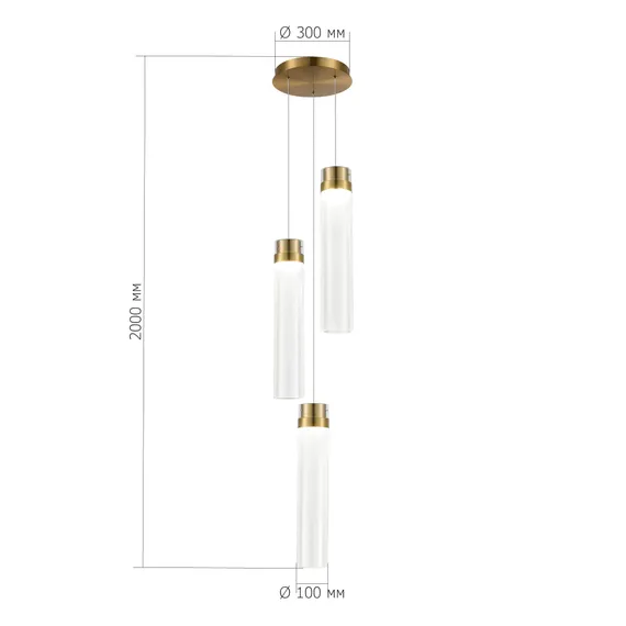SL6236.303.03 Светильник подвесной ST-Luce Латунь/Прозрачный LED 3*12W 4000K CHAMPAGNE