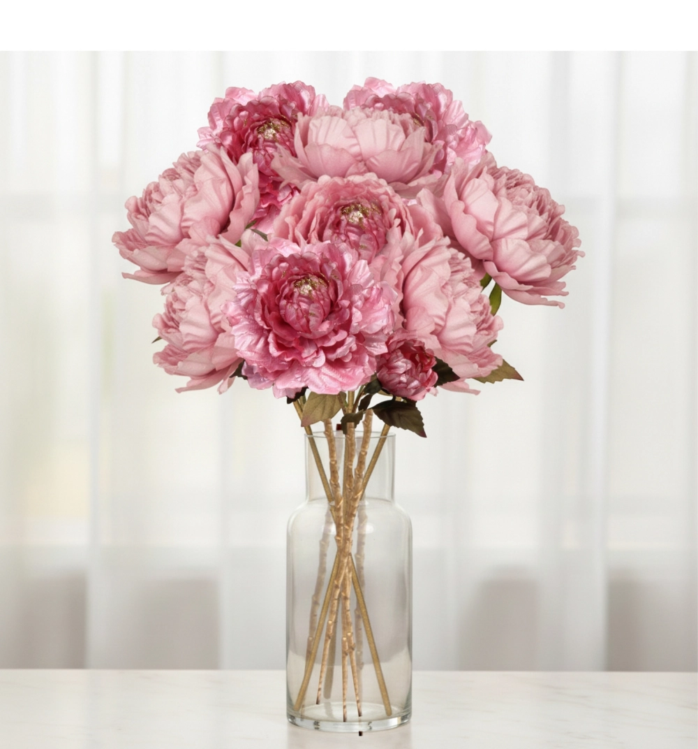 Искусственные цветы «FLOWERS GLAMOUR» 60см Пионы 2 цветка розовые