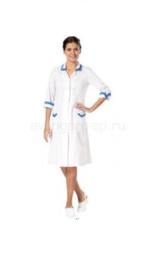 Халат женский "Новелла" (белый/голубой)