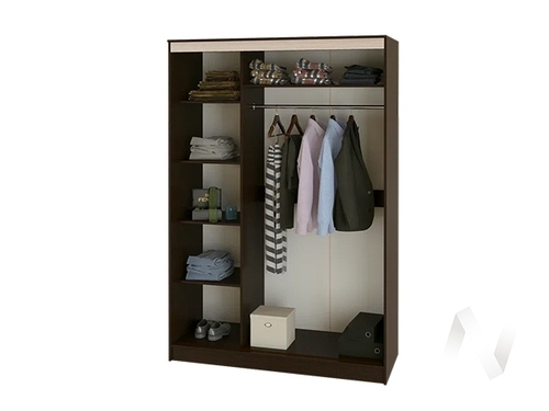 Шкаф-купе 1;5м Спальня Сакура (венге/дуб беленый)