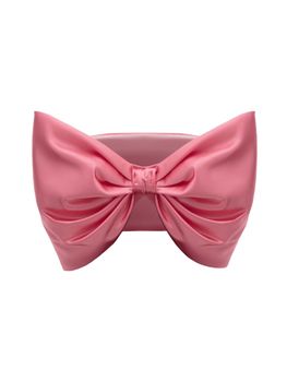 Топ корсетный драпированный из атласа с бантом