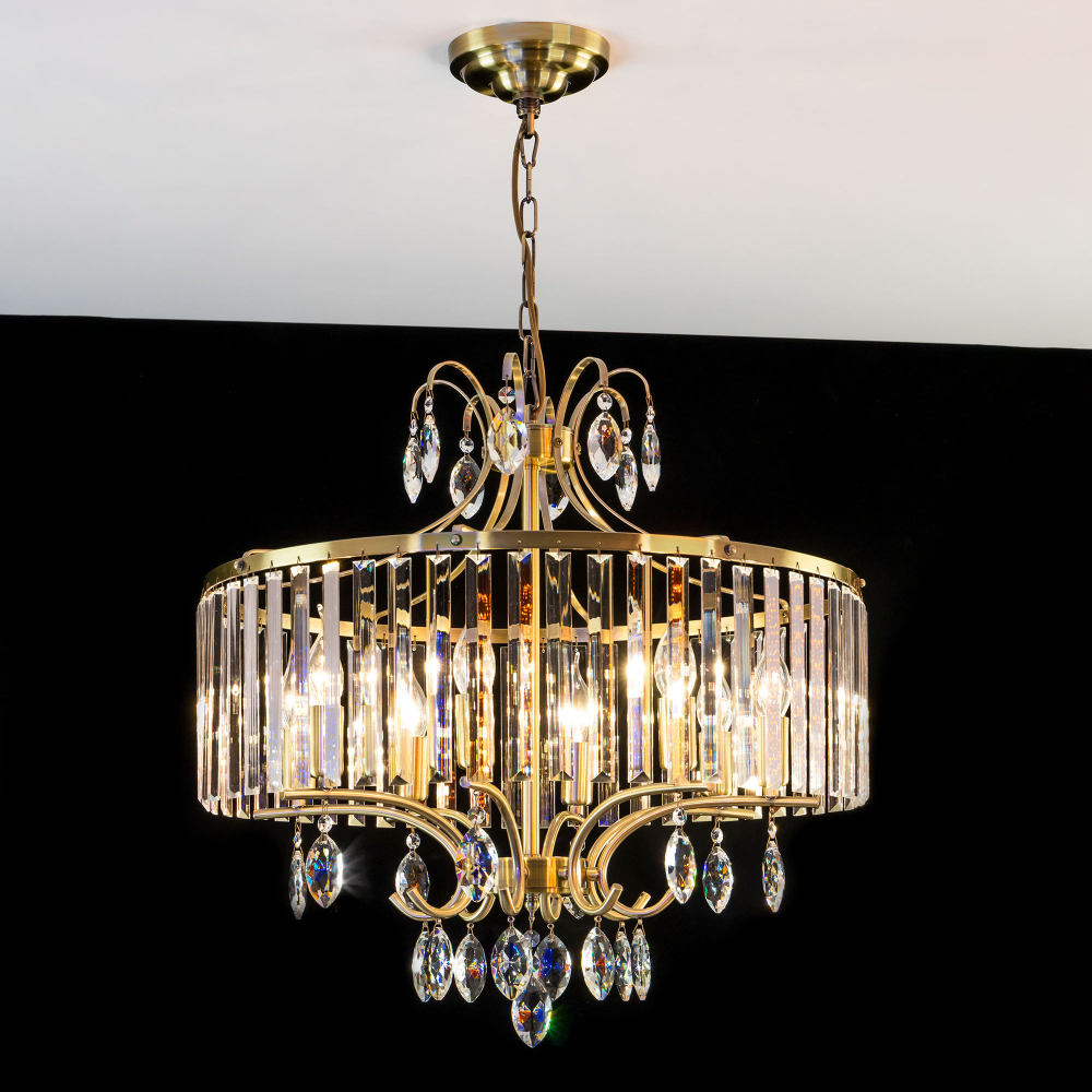 Citilux Инга CL335183 Люстра подвесная хрустальная Бронза