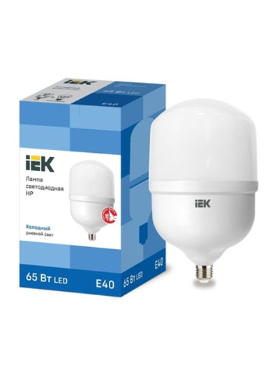 Лампа светодиодная HP 65Вт 230В 6500К E40 IEK LLE-HP-65-230-65-E40