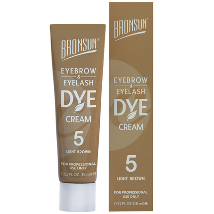 Крем-краска для бровей и ресниц BRONSUN, цвет светло-коричневый #5, 15 мл