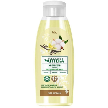 Гель-крем для душа Природная аптека хлопок и ваниль 520 мл