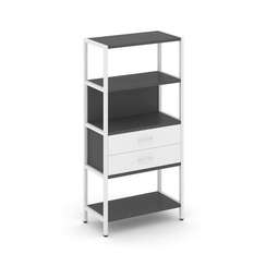 Shelf System Односекционный стеллаж четырехярусный с ящиками SN.STM-412 Антрацит/Белый/Металл Белый
