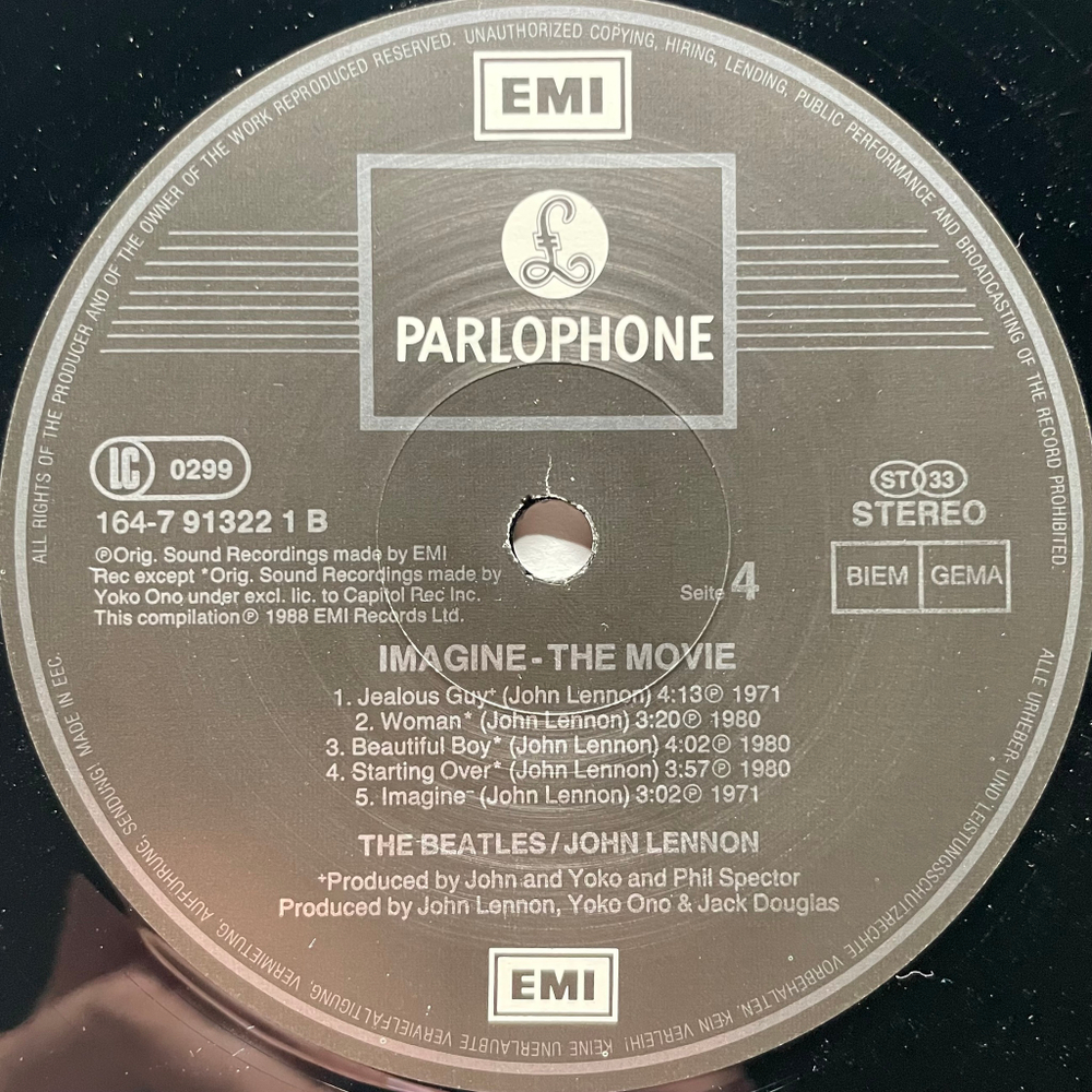 John Lennon - Imagine: John Lennon (Music From The Motion Picture) Европа 1988г.