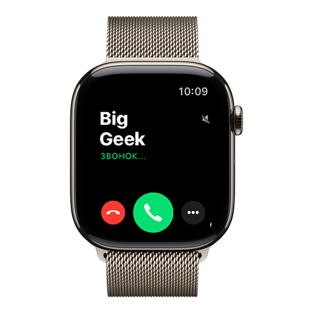 Часы Apple Watch Series 11, 46 мм, титан светлого цвета, миланский сетчатый браслет