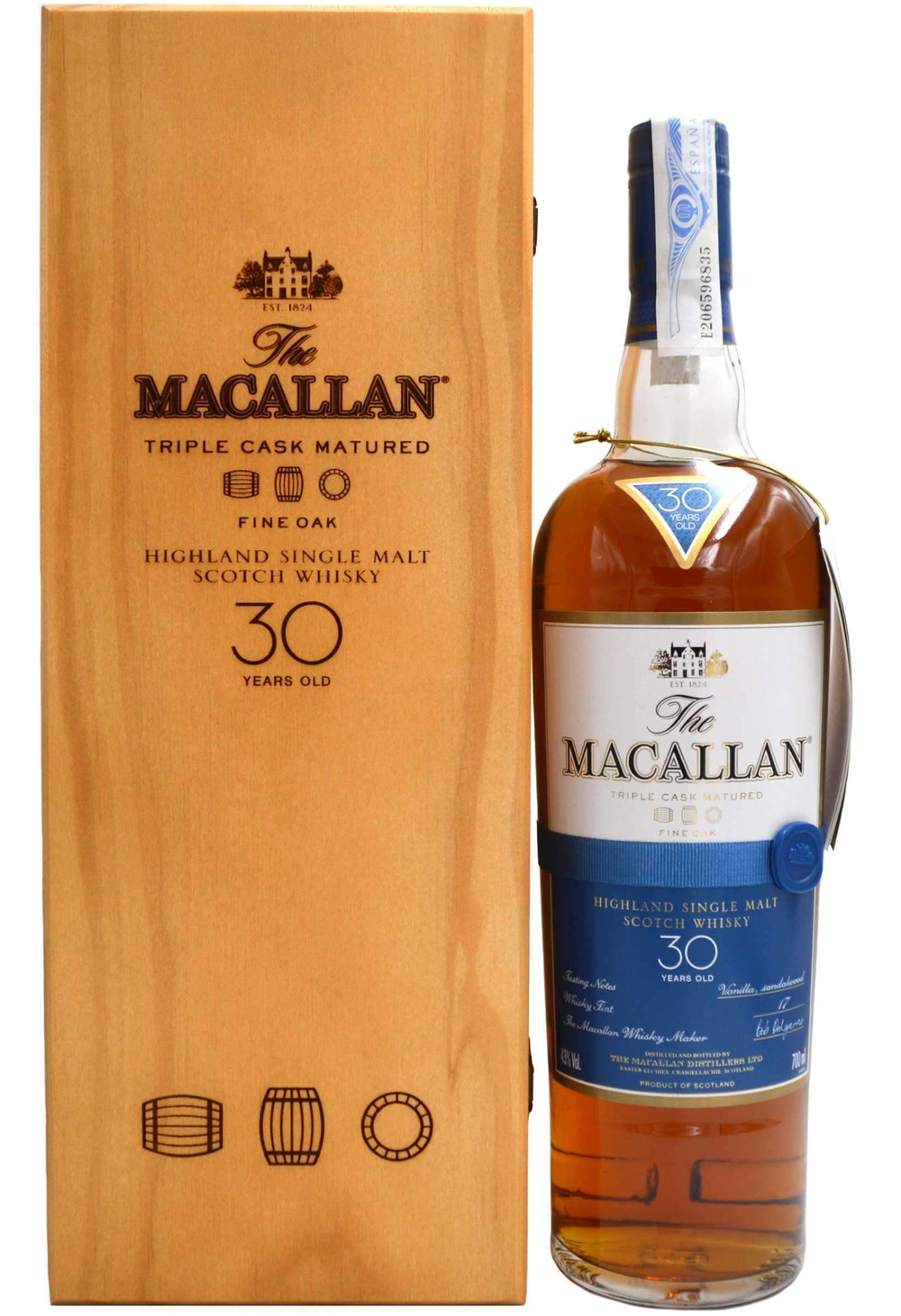 Виски The Macallan 30 Y.O Triple Cask Matured 0.7 л.
