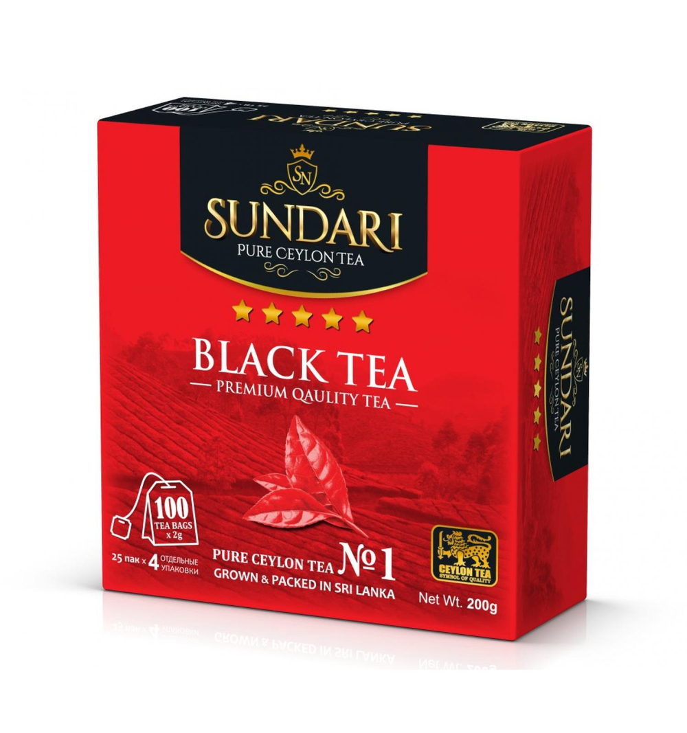 Чай SUNDARI ПАКЕТИРОВАННЫЙ ЧЕРНЫЙ 100пак