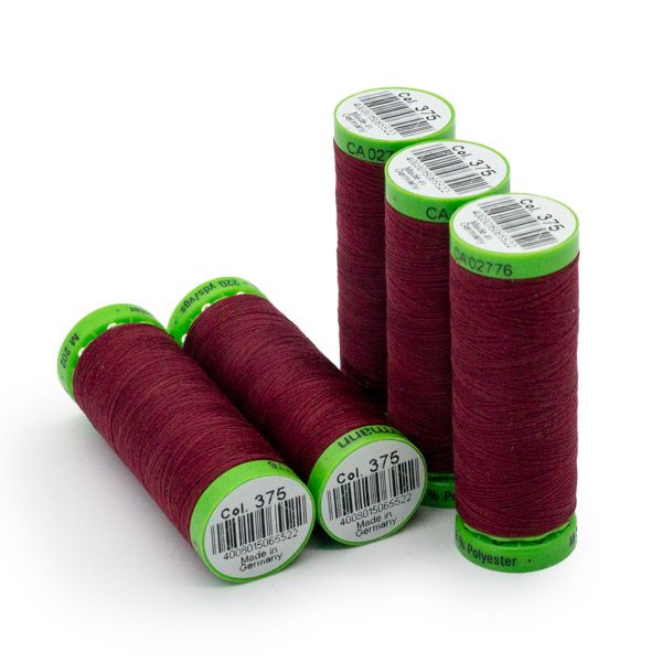Нитки для тонких тканей Gutermann Extra Fine 150 (200 метров), 5 кат. | 375 красная слива