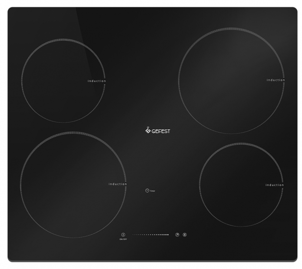 Поверхность варочная  Гефест СН 4232 К1 (стеклокерамика черная, 59*52)