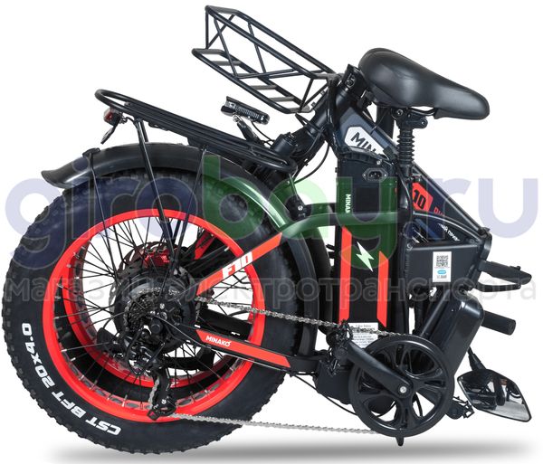 Электровелосипед Minako F10 Pro Dual 48V/20Ah (полный привод) 2025 года - Красный обод фото №3