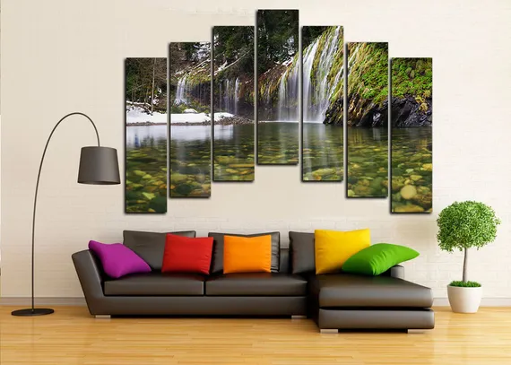 Модульная картина "Весенний водопад"