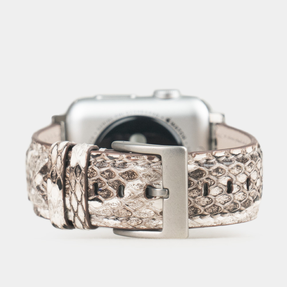 Ремешок для Apple Watch 40/41/42 mm из кожи питона, натурального цвета