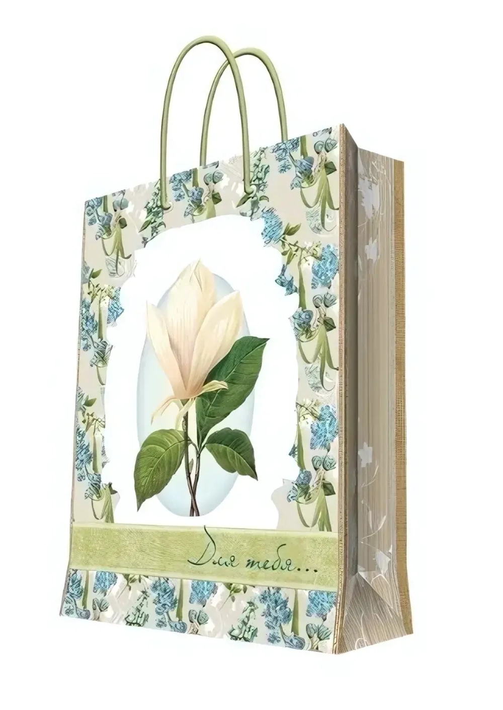 Бумажный пакет «Летние цветы» 140 г/м2 / 26х32.4х12.7см (арт.39667/12)