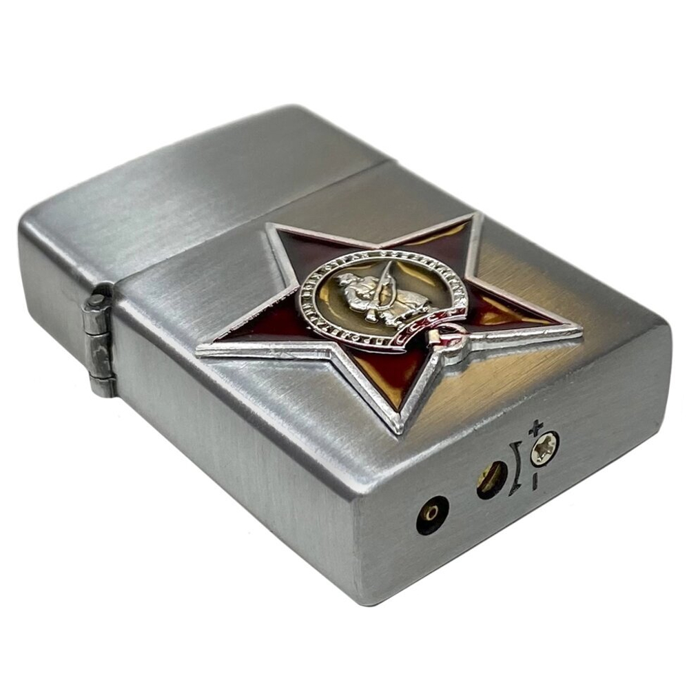 Зажигалка с накладкой "Красная звезда" Газовая Zippo