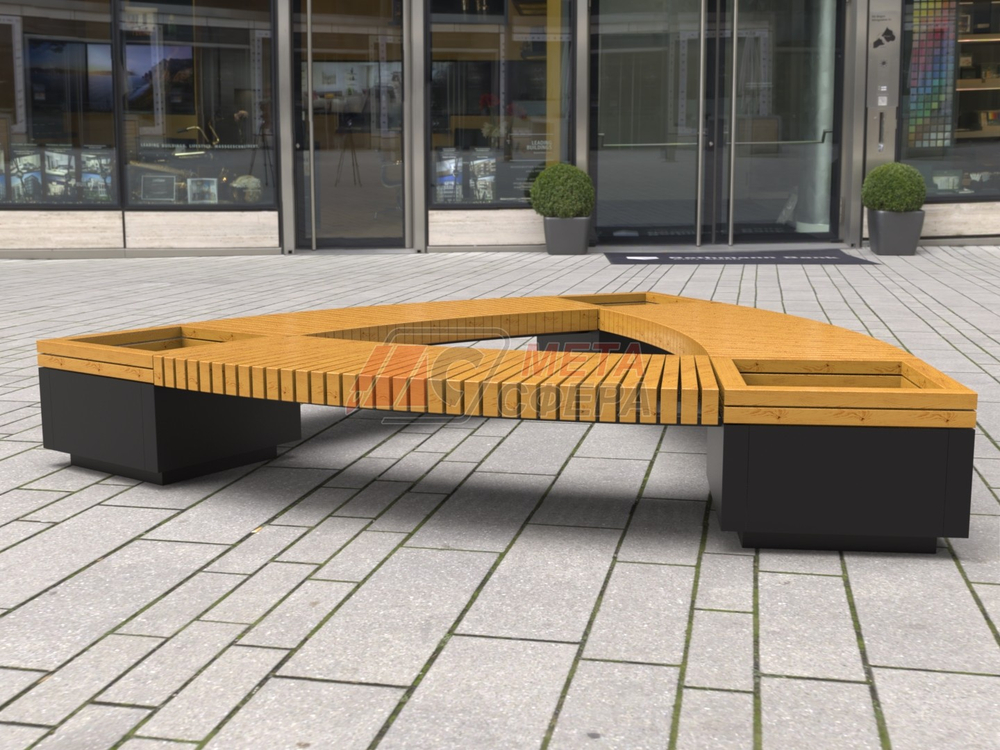 Лавка Rail Road 03 Треугольник с 3-мя вазонами