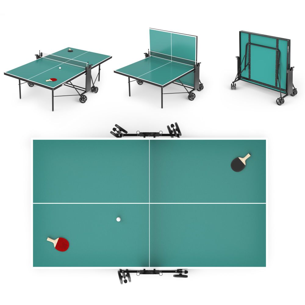 Теннисный стол UNIX Line для улицы компактный / Compact Outdoor 6 мм ACP, зеленый