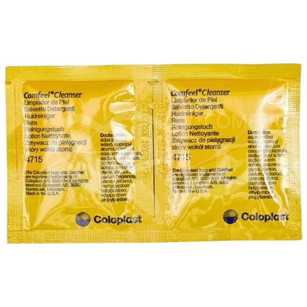 Очиститель для кожи вокруг стомы в салфетках 30шт Coloplast Comfeel Cleanser Колопласт Комфил Клинзер арт. 4715