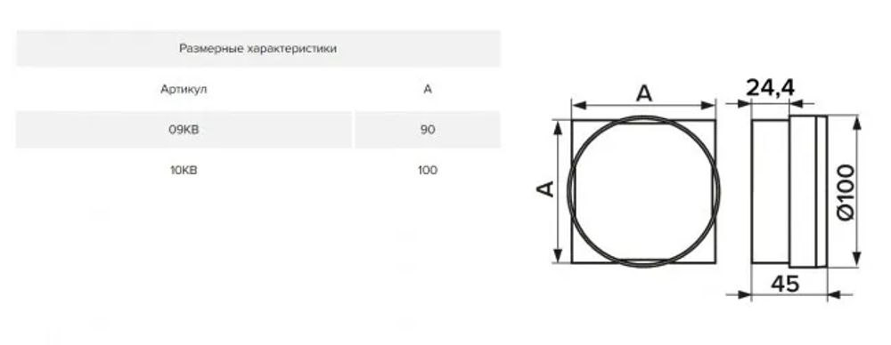 Переход с квадрата на круг  90*100 белый