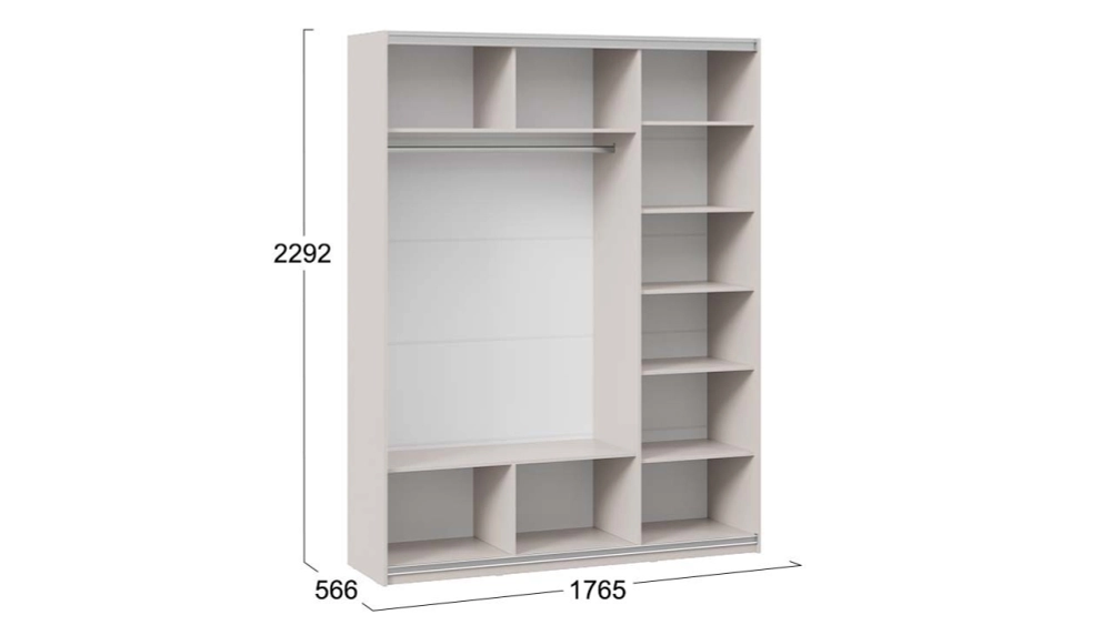 Шкаф-купе Оскар Хилтон 3-х дверный 177 кашемир / кашемир сатин / ручка серебро