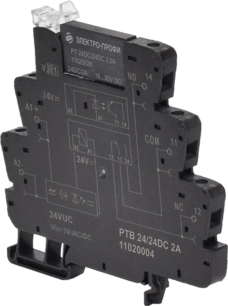 Реле твердотельное 24UC/24VDC, 2A, винтовой зажим, 11020004 РТВ