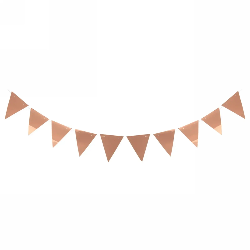 Растяжка «Праздничные флажки» 2,5 м 13*17,5 см Глянец, (10 штук), шампань