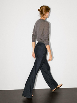 Massimo Dutti Джинсы прямого кроя с высокой посадкой, темно-серый