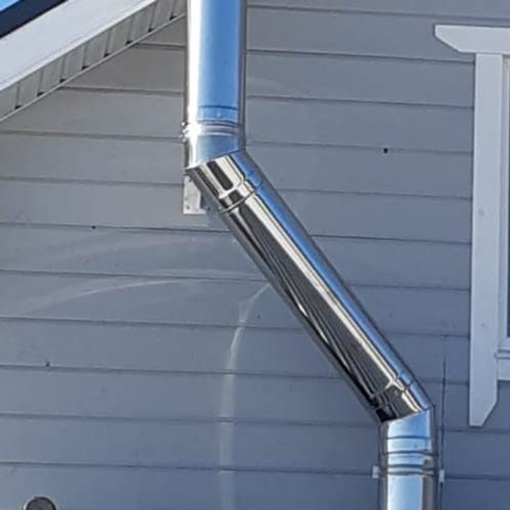 Колено-сэндвич 135°, 200/300 мм нерж. (AISI 409-1 мм./430-0,5 мм.), ECOFLUE